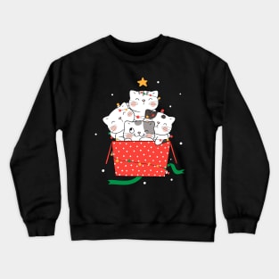 Cat Christmas Box Crewneck Sweatshirt